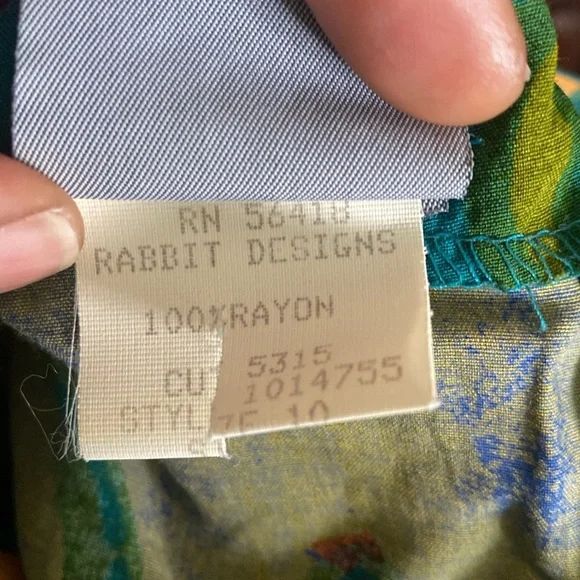 Vintage Rabbit Designs Womens Rayon Dress Sz 10 Mod Print Sleeveless - Picture 6 of 7